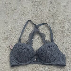 Victoria’s Secret Lace Push-Up Bra – Size 32A | Gray Elegance | Sexy Lingerie |
